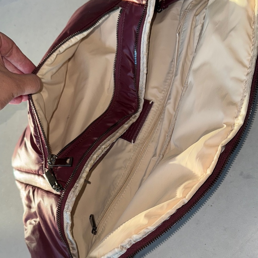 Caraa Maroon Belt Bag with Zippered Pockets - Picture 4 of 12